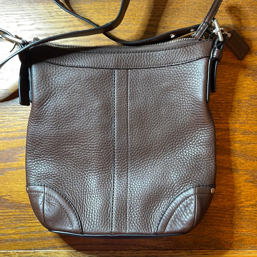 Coach brown leather crossbody